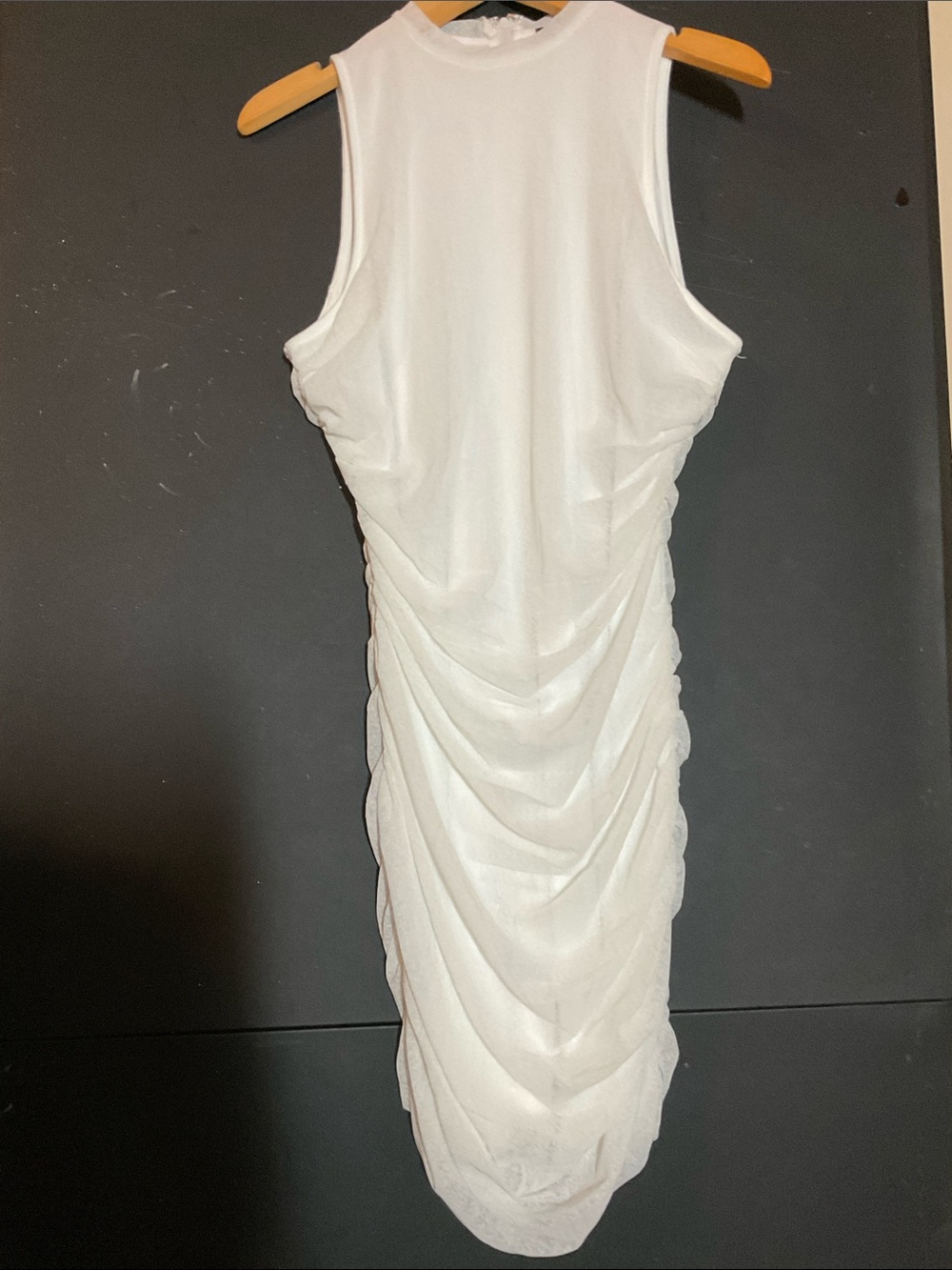Lulu's White Ruched Sleeveless Mini Dress Medium